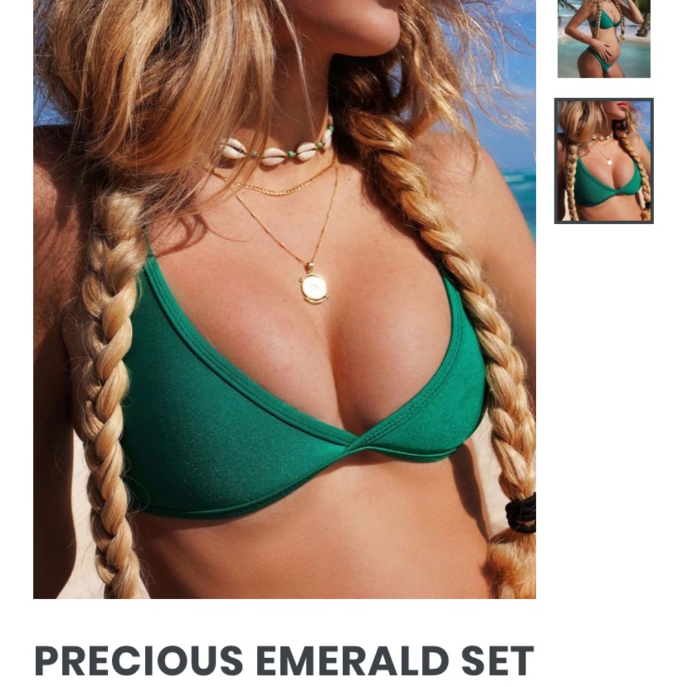 Emerald green hoaka bikini NWT